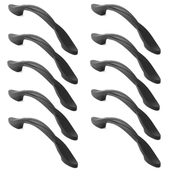 Cauldham Solid Braided Kitchen Cabinet Pulls Handles (5" Hole Centers) - Drawer/Door Hardware - Style M260 - Matte Black {3}