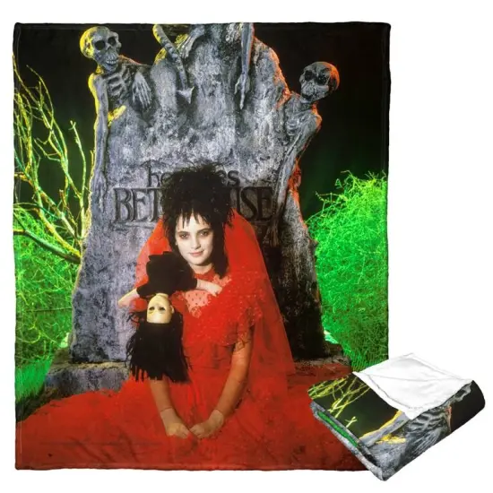 Warner Brothers Beetlejuice Silk Touch Throw Blanket Here Lies {2}