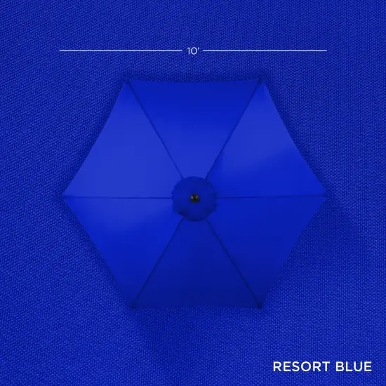 Best Choice Products 10ft Outdoor Steel Market Patio Umbrella w/ Crank, Tilt Push Button, 6 Ribs Resort Blue {4}