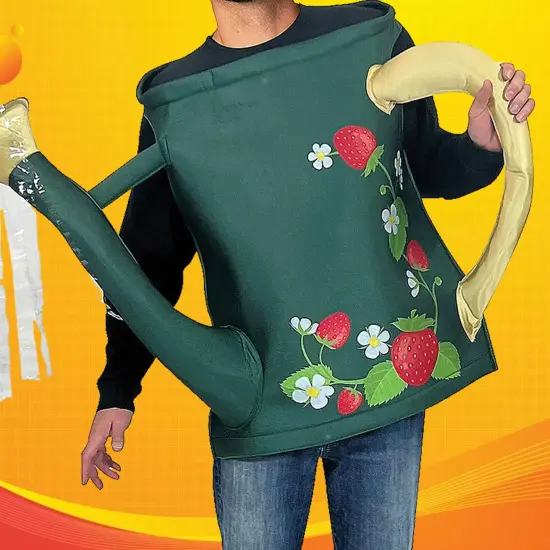 Whimsical Watering Can Adult Costume with 3D Handle and Floral Print for Halloween {6}