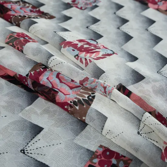 1 Yard Cloud Cream Castle Rock Printed Silk Woven 45 inch Width {2}