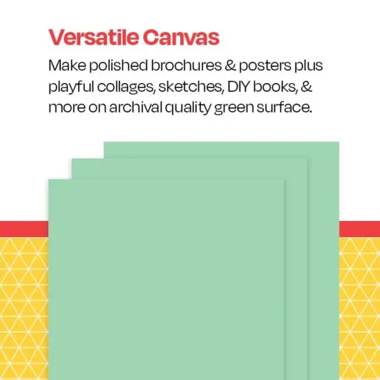 School Smart Folding Bristol Board, 12 x 18 Inches, Green, Pack of 100 {4}