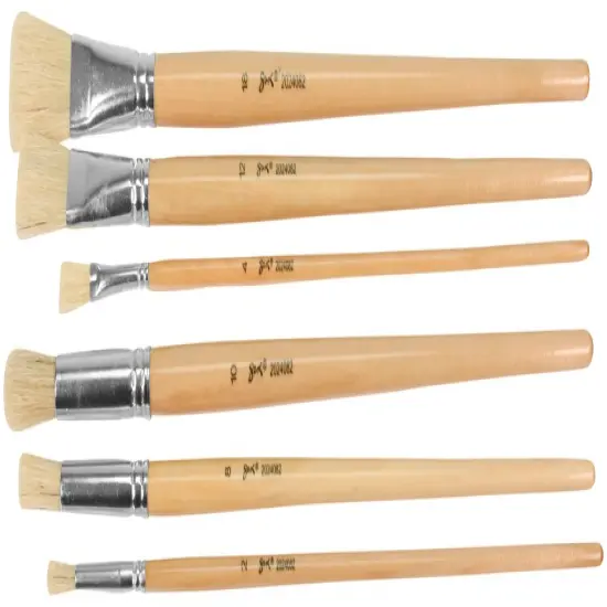 Sax Olympia Interlocked Hog Hair Bristle Paint Brushes Long, Assorted Sizes, Set of 36 {5}