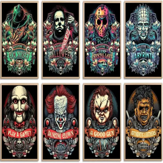 8 Pack Horror Diamond Painting Kits for Adults {1}