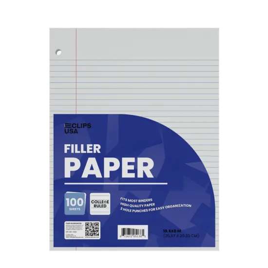 Filler Paper College-Ruled White 100 Sheets &ndash; 48 Packs {1}