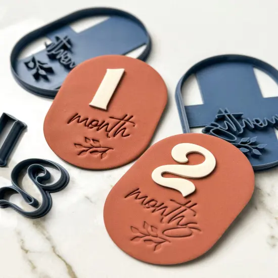 BoHo Oval Baby Milestone | Disk & Number Clay Cutters {5}