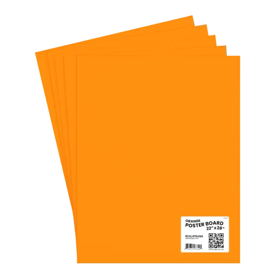 Poster Boards Orange 22x28 in &ndash; Large Size &ndash; 50 Count {1}