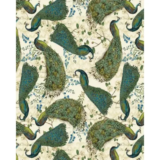 Peacock Cotton Fabric | By the Yard | Sewing and Crafting | 44 inches wide {1}