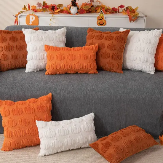 Decorations Rust Pumpkin Throw Pillow Cases {6}