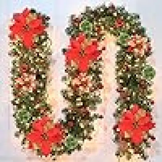 Xmas Garland for Office Fireplace Stairs Table - Indoor Outdoor Holiday Decor {1}