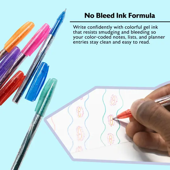 BAZIC GeLuxe 6 Glitter Color Gel Roller Pen {3}