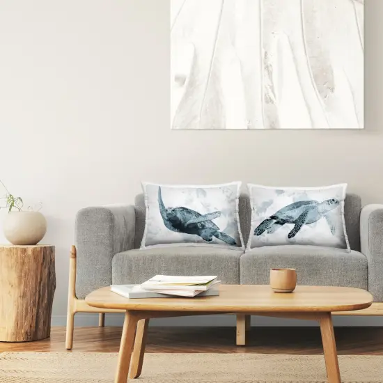 Stupell Industries Blue Weathered Turtle Portraits 2 Piece Decorative Printed Throw Pillow Set design by Marcus Prime, 14 x 7 x 20 {2}
