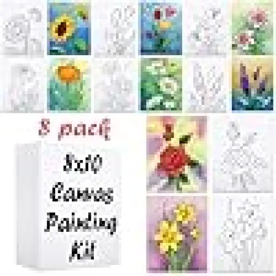 Stretched Outline Canvas Art Painting Set Lady {1}