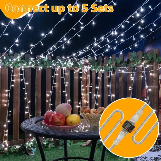 120LED 40FT Waterproof Fairy String Lights, 8 Modes with Timer - Cool White {4}