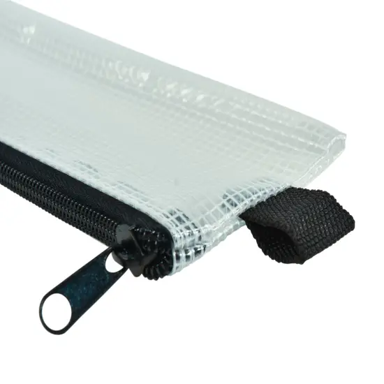 Sax Mesh Tool Case Pouches, 3 x 14 inches, Clear with Black Trim, Pack of 10 {5}