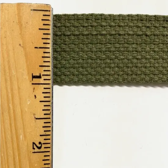 1" Cotton Webbing - 10 Continuous Yards - Made in USA! Olive {2}