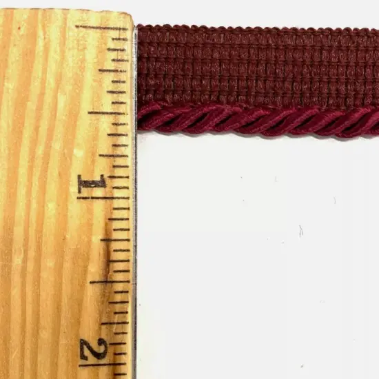Twist Cord with Lip Piping Trimming - 8 Yards- Many Colors Available! Wine {2}