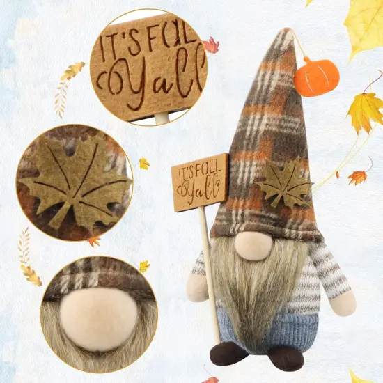 Fall Gnomes Decor for Home Kitchen Tiered Tray {2}