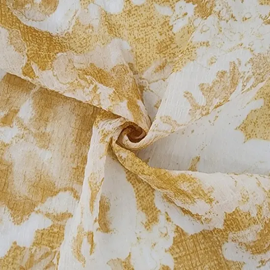 Pale Yellow Sheersucker Chiffon Fabric 57/58" Wide 1 Yard Lightweight Textured Polyester {1}