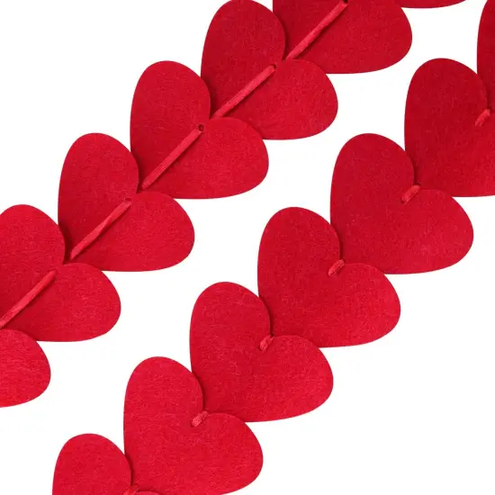 72 Red Hearts Felt Party Garland {5}