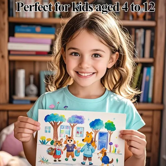 40+8 Watercolor Paint Set, Washable Water Color Paint Sets for Kids Adult Beginner, Non-toxic Watercolors with 3 Brushes 1 Refillable Water Brush Pen and Palette, Artists Watercolor Set, Art Supplies {5}