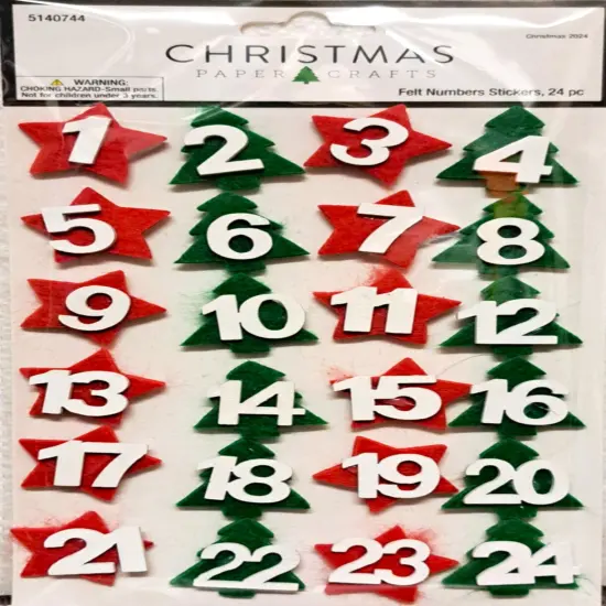 Christmas Paper Crafts Felt Numbers Dimensional Stickers {1}