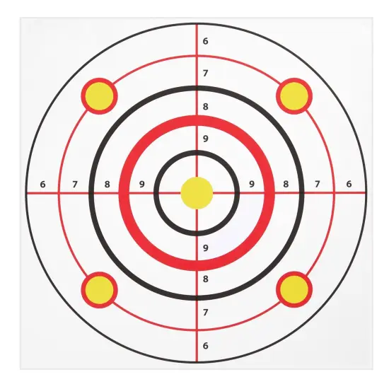 50 Pack Paper Shooting Targets for Range, Bulk for Hunting, Handguns, Pistols, Rifles, Bullseye Design (11x11 in) Multicolor {5}