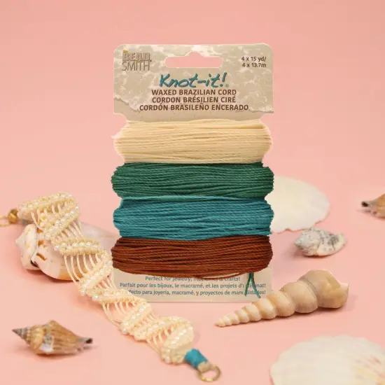 The Beadsmith Brazillian Waxed Cord Mix Beach N' Sea {6}