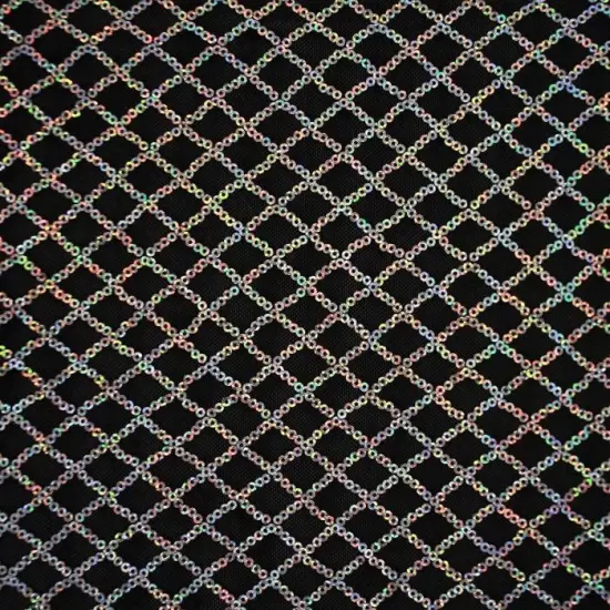 1 Yard Nina Stretch Mesh Sequin 4-Way Stretch Flair Mesh Sequin 58/60" Width Spring Green/Iridnt {6}