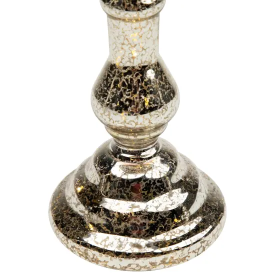 Northlight LED Lighted Golden Sparkles Taper Candle Holders - 13" - Set of 3 Silver {7}