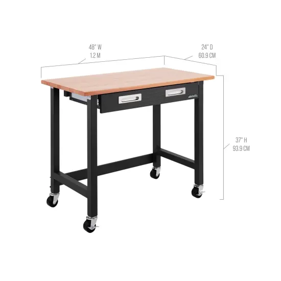 Seville Classics UltraHD 48&rdquo; Rolling Workbench, 48" W x 24" D x 37" H {3}