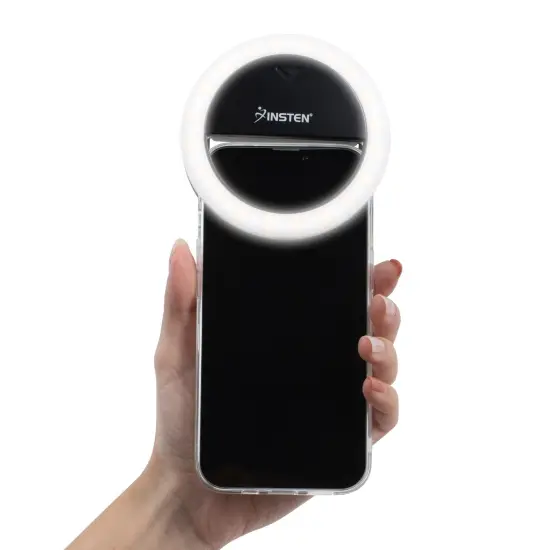 Insten Video Conference Lighting Kit For Cell Phone Laptop, LED Mini Ring Lights, Dimmable, Button Control, Black {3}