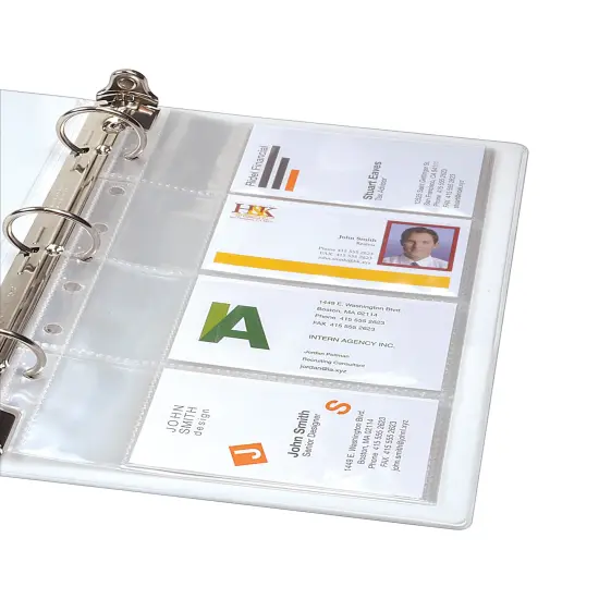 Avery Clear Business Card Organizer Pages for 5.5" x 8.5" Mini Binders, Pack of 5 Holds 40 Cards, 4 Packs, 20 Pages Total (76025) {2}
