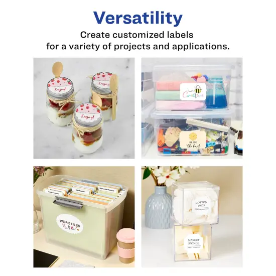 Avery Matte White Removable Oval Scalloped Labels with Sure Feed Technology, Print-to-the-Edge, 1-1/8" x 2-1/4" {3}