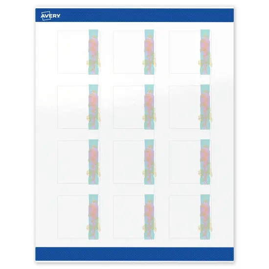 Avery Printable Square Labels with Sure Feed Technology, Pre-Printed Floral Design, Glossy White, 2" x 2", Laser & Inkjet Compatible, 120 Total, Great for Branding, Marketing, and Events {1}