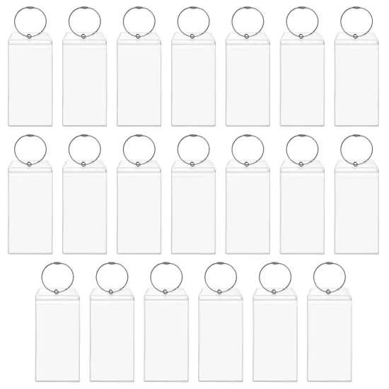 20 Pack Plastic Cruise Luggage Tags, Bulk Zip Seal and Steel Loops for Suitcases (3.5 x 7.2 In) Clear {1}