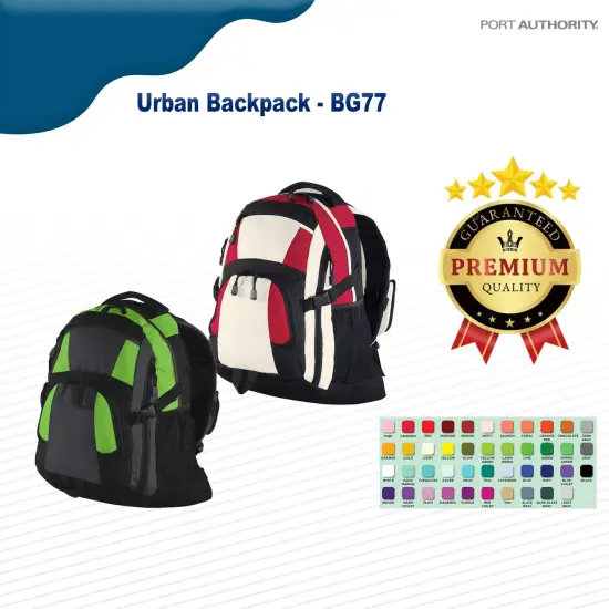 Port Authority&reg; Urban Backpack Black/Lt Gy/St {2}