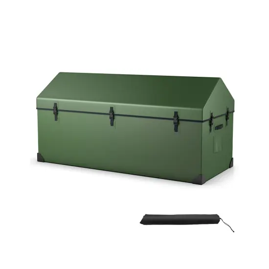 Green Metal Tool Storage Box, 174G, Weather-Resistant PVC and Large Capacity {1}