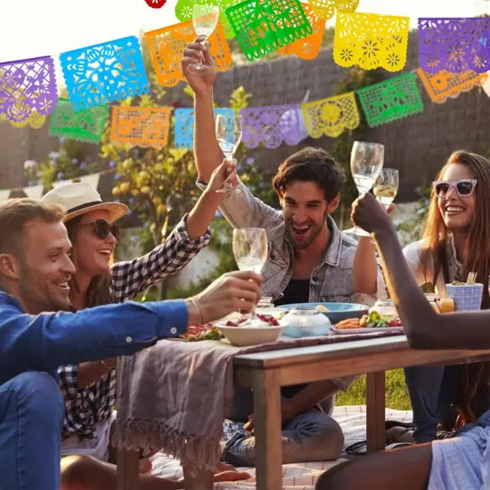 3 Packs Mexican Party Decoration, 54 Feet Plastic Papel Picado Fiesta Banner Cinco de Mayo Garland {2}