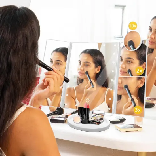 Sunflower Gifts for Women, Mothers Day Sunflower Gifts for Girl Lover, Yellow Makeup Mirror with Lights, Yellow Flower Butterfly Decor {3}