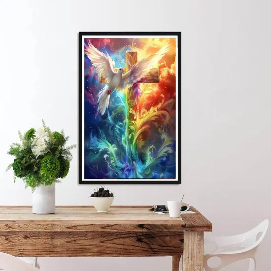 Paint by Numbers for Adults Cross, DIY Oil Painting Christ Acrylic Paint by Number Kits for Kids Adults Beginner for Home Wall Decor 16x20 inch {3}