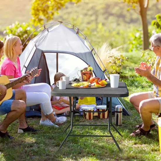 "Portable Folding Picnic Table with HDPE Top & Metal Frame, 110 lbs Capacity {2}