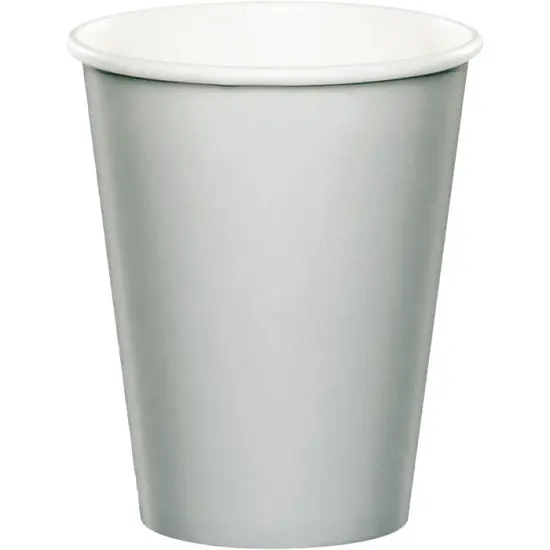 240 pc Bulk Shimmering Silver 9 oz Hot & Cold Cups {1}