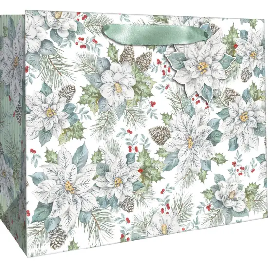 Pack/6: Snowdrift Floral Gift Bag - 12-1/2 x 5 x 10" {1}
