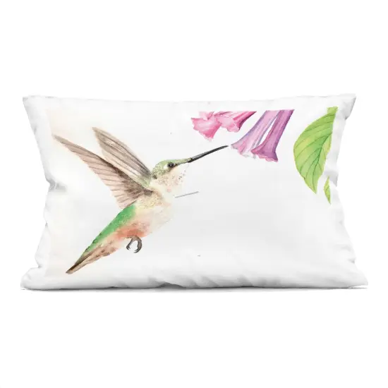 Stupell Industries Hummingbird & Bluebell Flower Decorative Printed Pillow design by Stephanie Fielden, 14 x 7 x 20 {1}