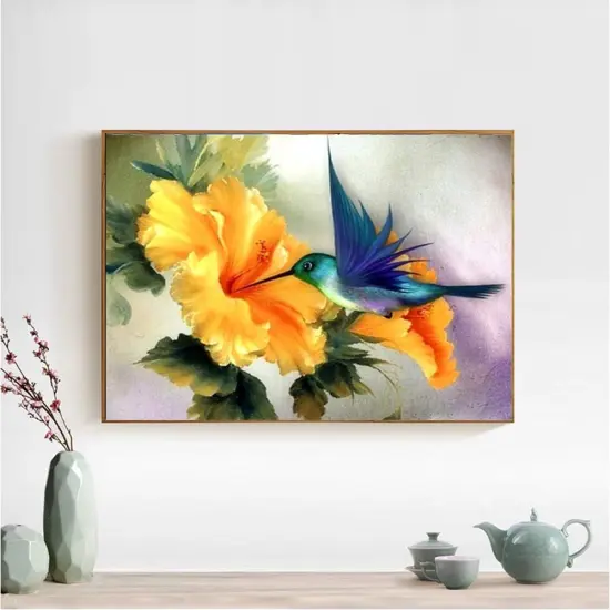 DIY Paint by Numbers Kit for Adults Paint by Numbers Beginner Canvas Painting by Number DIY Acrylic Oil Painting on Canvas Arts Craft Decoration Hummingbird 16x20 inch {2}