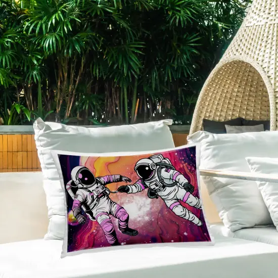 Stupell Industries Astronauts & Bright Nebula Outdoor Printed Pillow design by Jesse Keith, 14 x 7 x 20 {2}