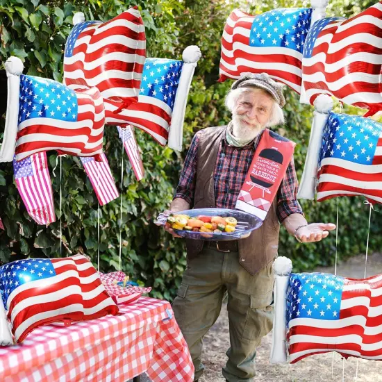 8 Pack American Flag Patriotic Party Foil Balloons, Aluminum Helium 4th Of July Balloon For Independence Day, Labor Day, Memorial Day, US Election Holiday Event Celebration Decorations {3}