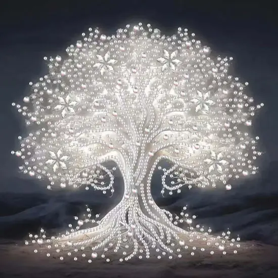 Special Shape Diamond Art Kits for Adults Beginners,Tree of Life Diamond Painting Kits for Adults,DIY White Tree Crystal Rhinestones Painting kit for Home Wall Decoration 12&times;12inch {1}