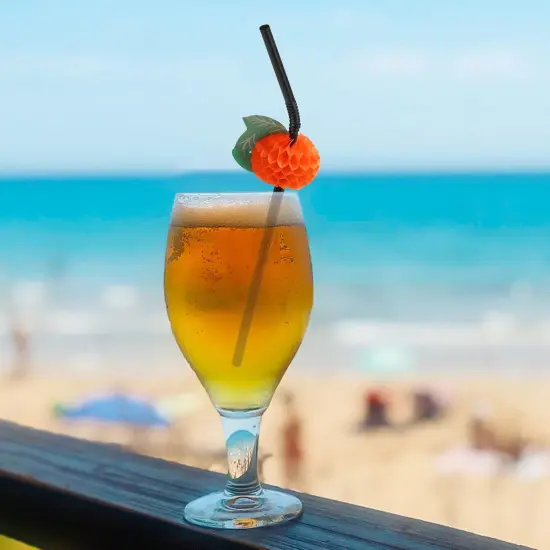 100pcs Fruit Drinking Straws, Disposable Honeycomb Plastic Straws, Tropical Hawaiian Beach Cocktail Pool Luau Party Decorations Supplies {5}